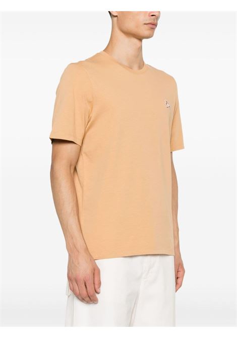 T-shirt con applicazione Chillax Fox in beige Maison kitsuné - uomo MAISON KITSUNÉ | LM00110KJ0008P242